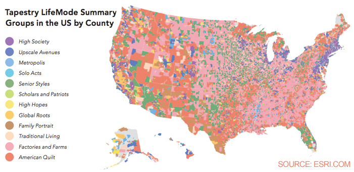 Esri Tapestry Segmentation Voter Gravity